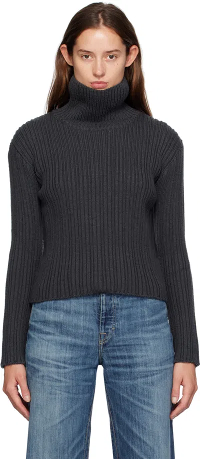 Our Legacy Gray Compact Funnel Turtleneck In Phantom Quotidian