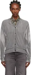Our Legacy Relaxed-fit Merino Wool Cardigan With Button-down Closure In Gray