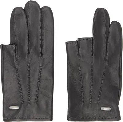 Our Legacy Gray Hang Loose Gloves In Dusky Leather