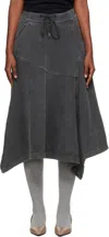 Our Legacy Midi Skirt With Drawstring And Pockets In Gray