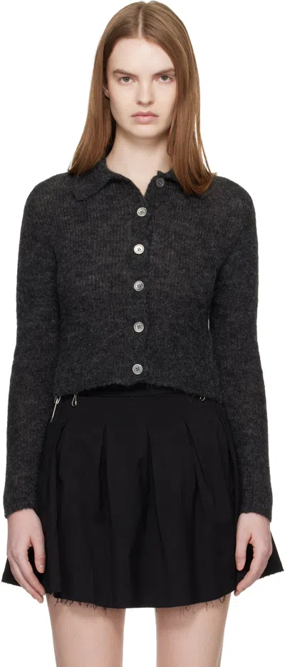 Our Legacy Gray Mazzy Cardigan In Black