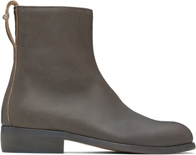 Our Legacy Gray Michaelis Boots In Vintage Clawed Stone