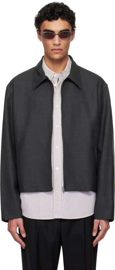 Our Legacy Gray Mini Jacket In Premium Charcoal Off