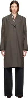Our Legacy Gray Order Coat In Grey Atom Check Wool