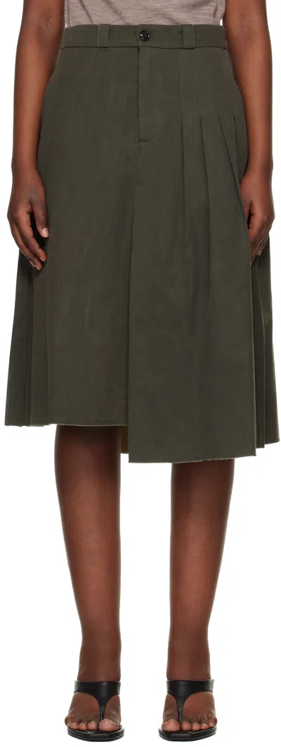 Our Legacy Origami Pleated Midi Skirt In Green