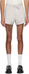Our Legacy Gray Oyster Trunk Shorts In Dust Bunny Disrupted