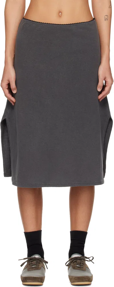 Our Legacy Gray Picnic Midi Skirt In Multi
