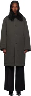 Our Legacy Gray Polar Coat In Vapor Charcoal