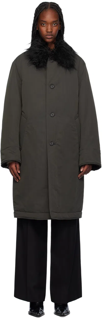 Our Legacy Gray Polar Coat In Vapor Charcoal