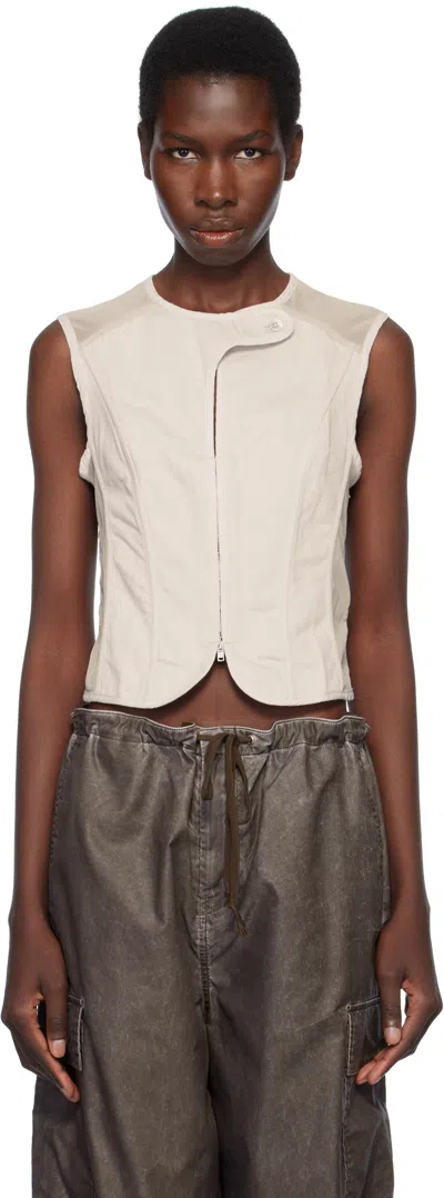 Our Legacy Gray Sateen Corset Vest In Dusty Bunny