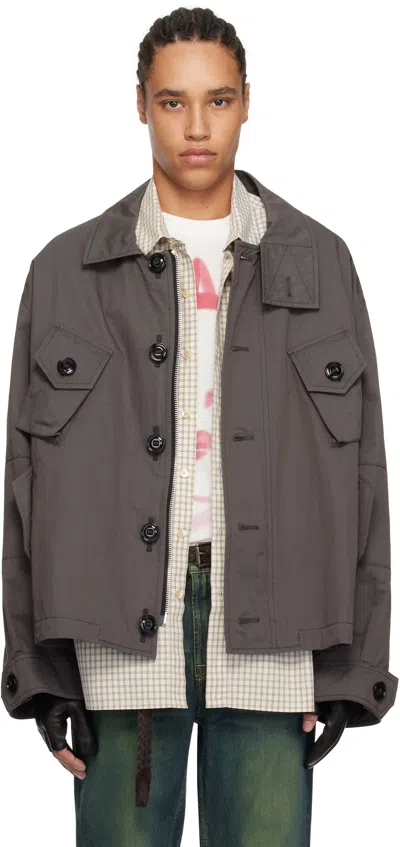 Our Legacy Gray Service Jacket In Old Steel Excursion