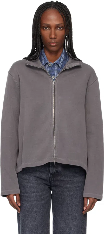 Our Legacy Gray Shrunken Fullzip Sweatshirt