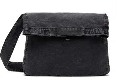 Our Legacy Gray Sling Bag In Black Enzyme Canvas