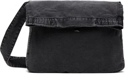 Our Legacy Gray Sling Bag In Black Enzyme Canvas