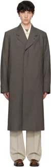 Our Legacy Gray Uniform Coat In Grey Atom Check Wool