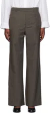 Our Legacy Gray Unveil Trousers In Grey Atom Check Wool