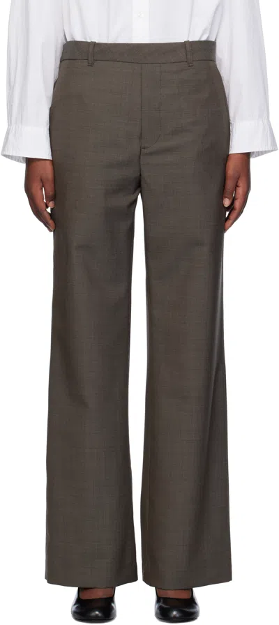 Our Legacy Gray Unveil Trousers In Grey Atom Check Wool