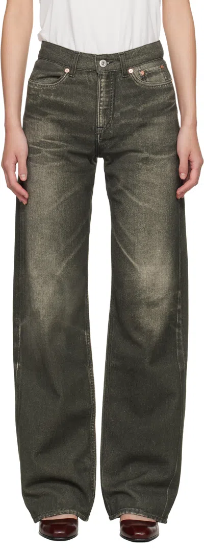 Our Legacy Gray Wata Cut Jeans In Green