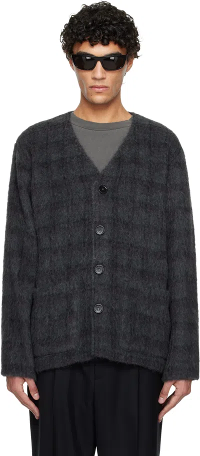 Our Legacy Textured Cardigan With V-neckline And Button Front In Multi