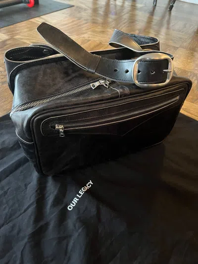 Pre-owned Our Legacy Greaser Leather Bag In Black