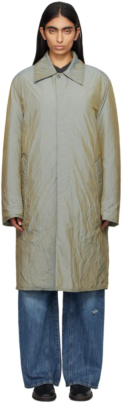 Our Legacy Green Blithe Coat In Shining Olive
