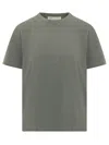 Our Legacy Green Solid Crew Neck T-shirt In Green