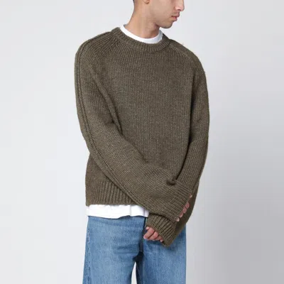 OUR LEGACY GREEN WOOL-BLEND CREWNECK SWEATER