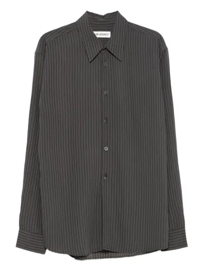 OUR LEGACY GREY LONG SLEEVES STRIPED SHIRT
