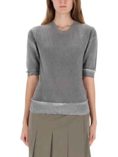 Our Legacy Grey Solid Crew Neck T-shirt In Gray