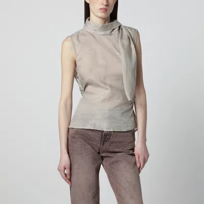 Our Legacy Grey Virtuous Waxed Cupro Top In Gray
