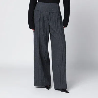 OUR LEGACY OUR LEGACY  GREY WOOL-BLEND PLEATED TROUSERS