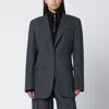 Our Legacy Grey Wool-blend Single-breasted Jacket In Blue
