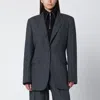 Our Legacy Grey Wool-blend Single-breasted Jacket In Gray