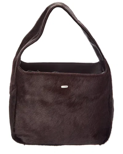 Our Legacy Haircalf Shoulder Bag In Burgundy