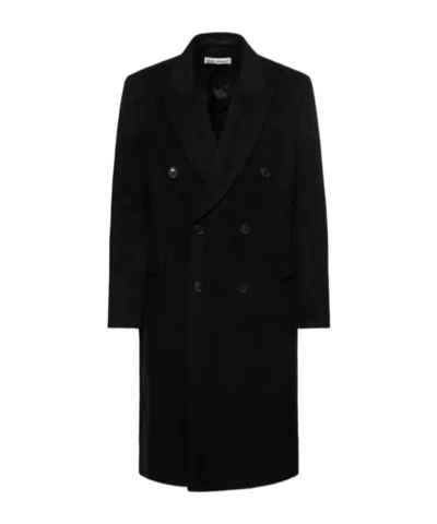 Our Legacy Hairy Mohair Blend Double Breasted Coat In Black