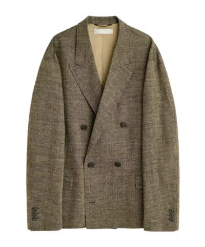 Our Legacy Mens Halt Deep Husk Soft Grain Weave Blazer In Green