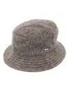 Our Legacy Logo-plaque Brushed-finish Bucket Hat In Mole Grey