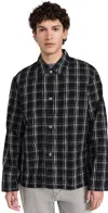 Our Legacy Haven Jacket Checked Pattern In Black/white Helix Flannel
