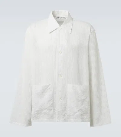 Our Legacy Haven Striped Overshirt In White