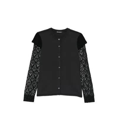 Our Legacy Heat Lace-appliqué Cardigan In Black