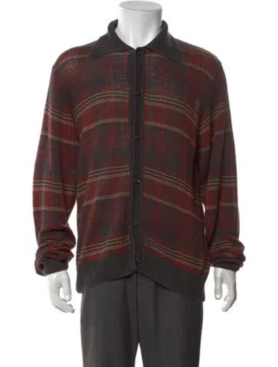 Pre-owned Our Legacy Hemp Plaid Print Cardigan In Brown