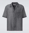Our Legacy Heusen Checked Cotton And Silk Bowling Shirt In Grey