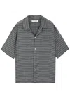 Our Legacy Heusen Checked Cotton And Silk Bowling Shirt In Blue