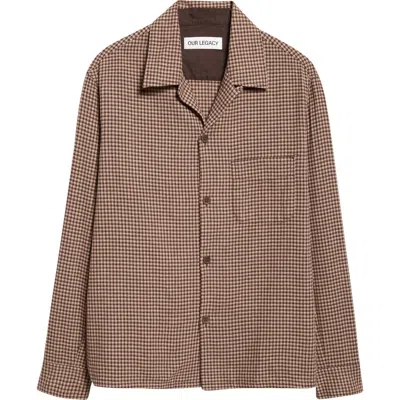 Our Legacy Heusen Microcheck Flannel Button-up Shirt In Animal Print