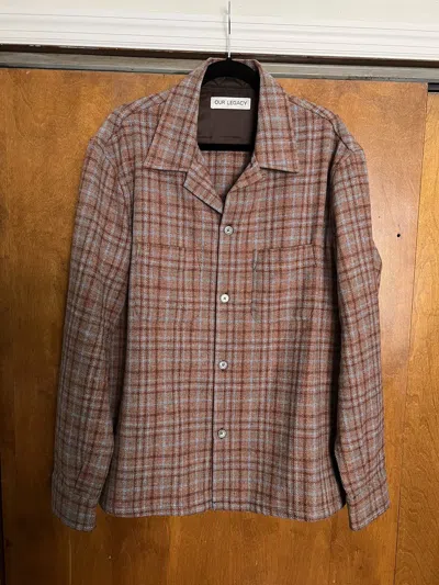 Pre-owned Our Legacy Heusen Rust Check Wool Flannel In Brown