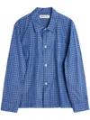 Our Legacy Long Sleeve Button Front Box Shirt In 蓝色