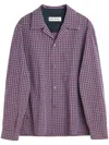 Our Legacy Heusen Convertible-collar Checked Cotton Shirt In 紫色