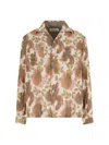 Our Legacy Heusen Oversized Convertible-collar Floral-print Linen Shirt In Multi