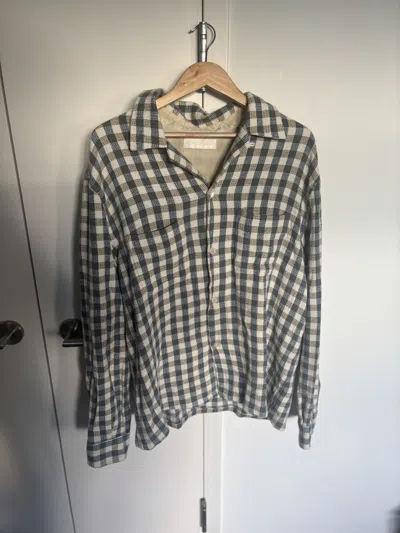 Pre-owned Our Legacy Heusen Shirt Light Blue/olive Summer Check