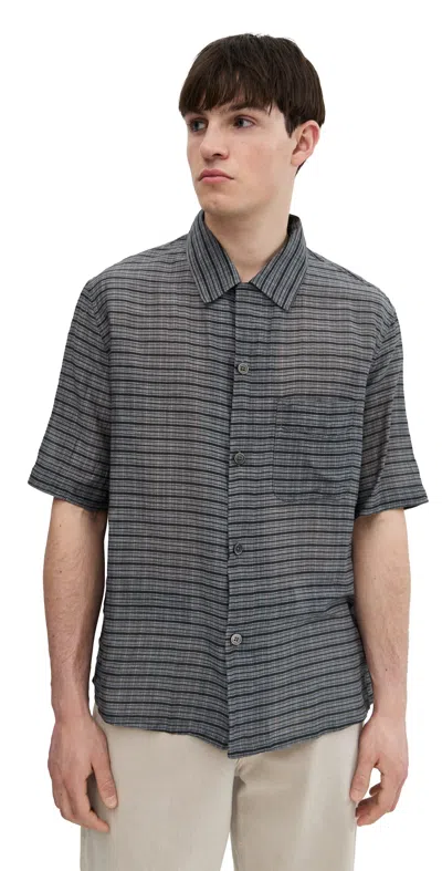 Our Legacy Heusen Shirt Short Sleeve Picnic Check Cotton Silk